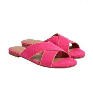 NWT J. Crew Micosuede Criss Cross Slide Sandals